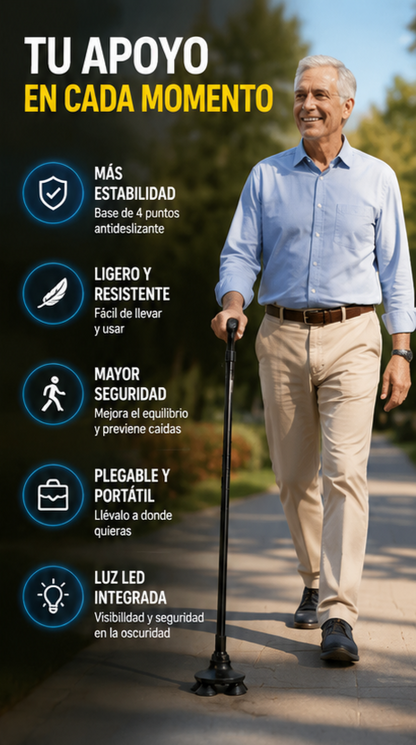 Nuevo Bastón Plegable con Luz LED