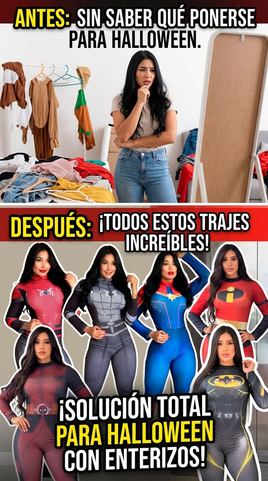 Disfraz Enterizo de Superhéroe en Tela Suplex | Spiderman, Batman, Deadpool y más – Halloween