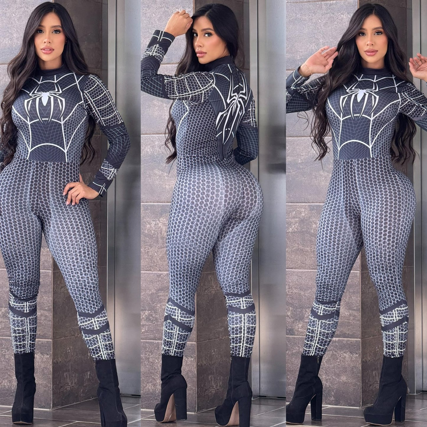 Nuevo Traje Spiderman Negro Ajustado