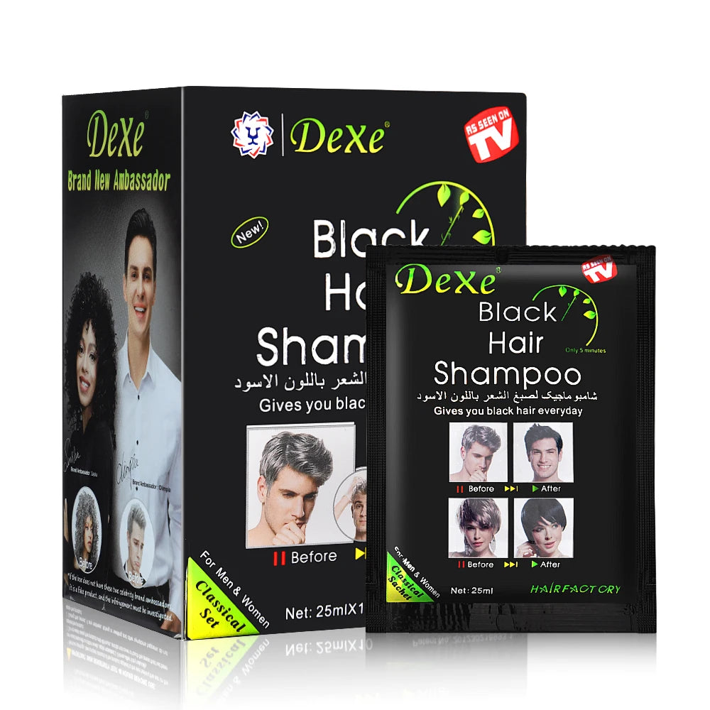 Nuevo Shampoo Color Negro Instantáneo Natural